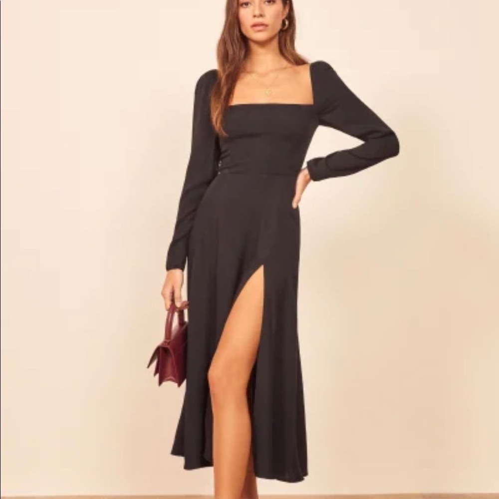 Reformation Sigmund Dress Black 6